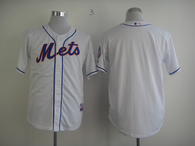 Men New York Mets Blank White MLB Jerseys->->MLB Jersey